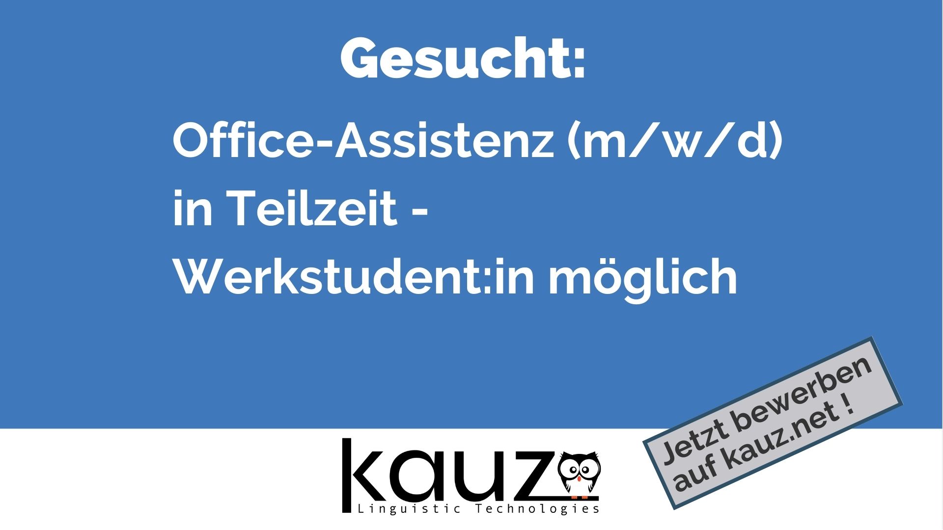 Stellenausschreibung Jobs Office Assistenz Teilzeit Werkstudent Kauz